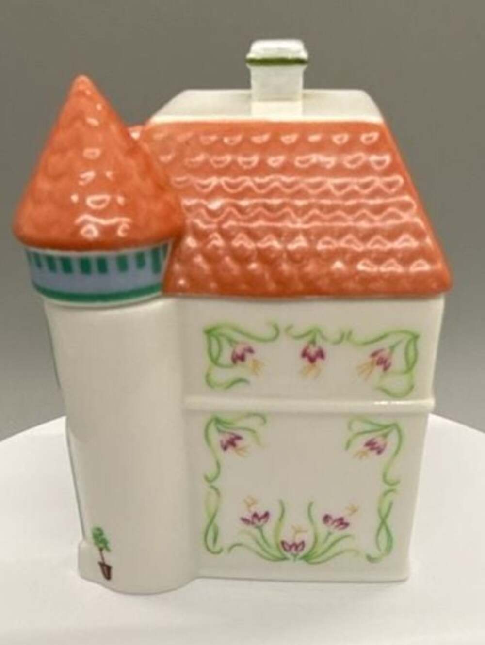 Lenox Spice Village 1989 Saffron Spice Jar w/ Lid Original Porcelain House Vtg - Picture 3 of 14